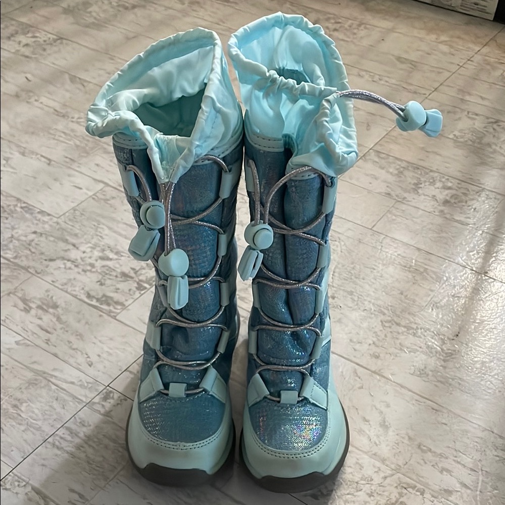Girls' Shimmery Blue Winter Boots